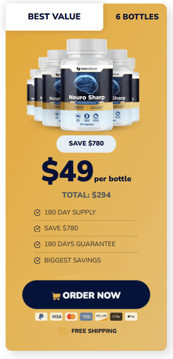 Neuro Sharp 6 Bottle Pricing